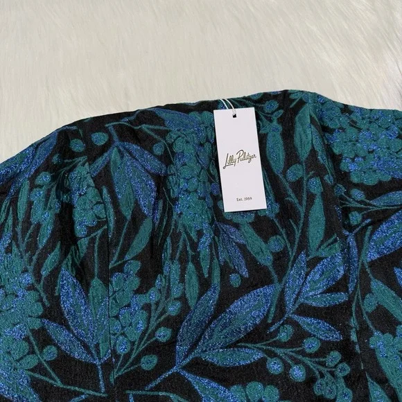 Lilly Pulitzer Women's Size 10 Lagoon Berry Brocade Camilo‎ Strapless Corset Top - Picture 2 of 10